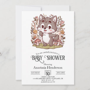 Magical Enchanted Wolf Baby Shower Digital Invitation