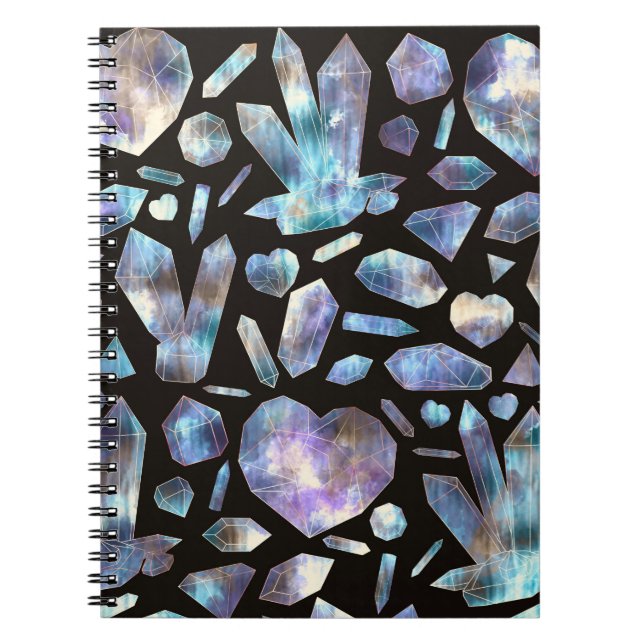 Magical Energy Crystals Rainbow Crystal Rocks Notebook (Front)