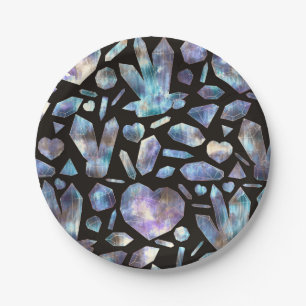 Magical Energy Crystals Rainbow Crystal Rocks Paper Plate