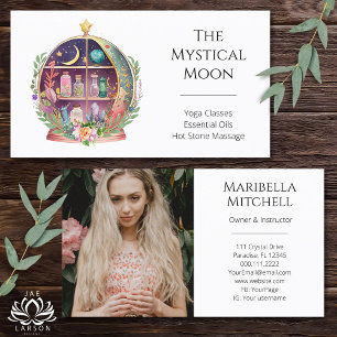 Magical Essential Oils Apothecary Yoga Boho Photo  Business Card