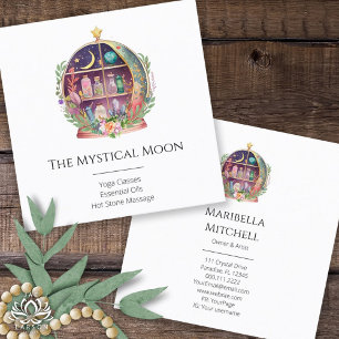 Magical Essential Oils Apothecary Yoga Crystals Square Business Card