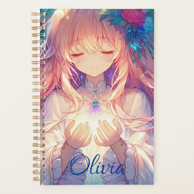 Magical Ethereal Anime Girl Personalised Planner (Front)