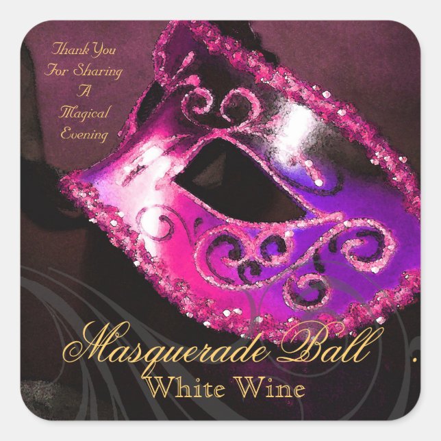 Magical Evening Pink Masquerade Sticker (Front)