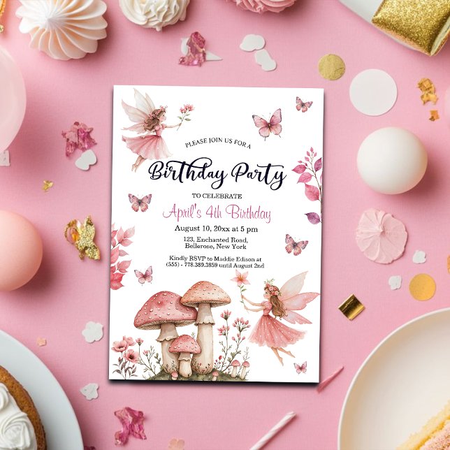 Magical Fairies Wonderland 4th Birthday Invitation (Creator Uploaded)