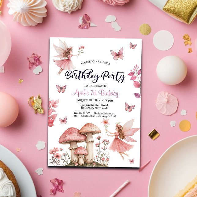 Magical Fairies Wonderland 7th Birthday Invitation (Creator Uploaded)