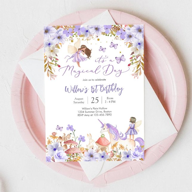 Magical Fairy 1st Birthday Invitation (Creator Uploaded)