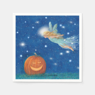 Magical Fairy and Jack O'Lantern Halloween party Napkin