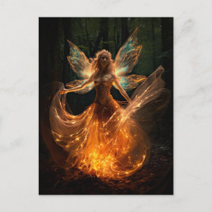Magical Fairy Angel with Wings in Forest Pixie Postcard