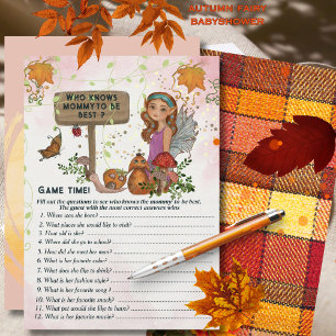 Magical Fairy Baby Shower Trivia Game Card