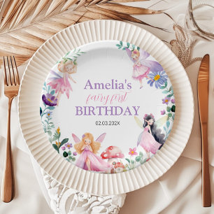Magical Fairy Birthday Baby Shower Paper Plate