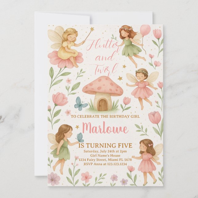 Magical Fairy Birthday Invitation (Front)