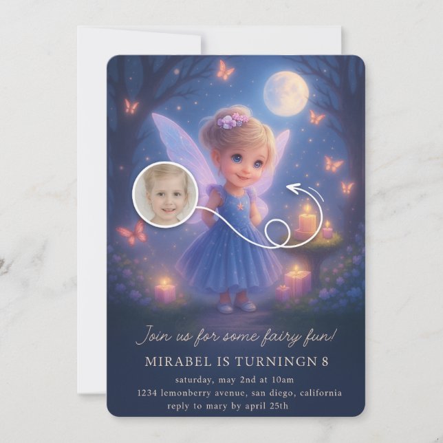 Magical Fairy Birthday Invitation (Front)