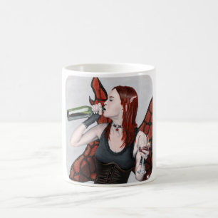 Magical Fairy Drinking Wine Fantasy Art Coffee Mug