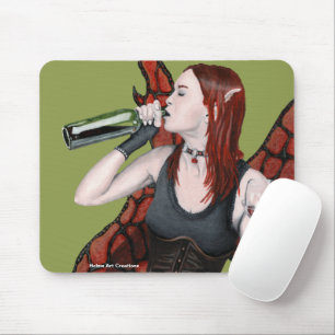Magical Fairy Drinking Wine Fantasy Art Mouse Pad