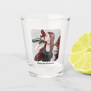 Magical Fairy Drinking Wine Fantasy Art Shot Glass