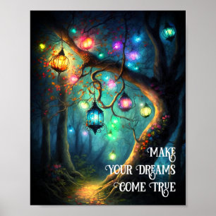 Magical Fairy Enchanted Forest Dreams Come True Poster