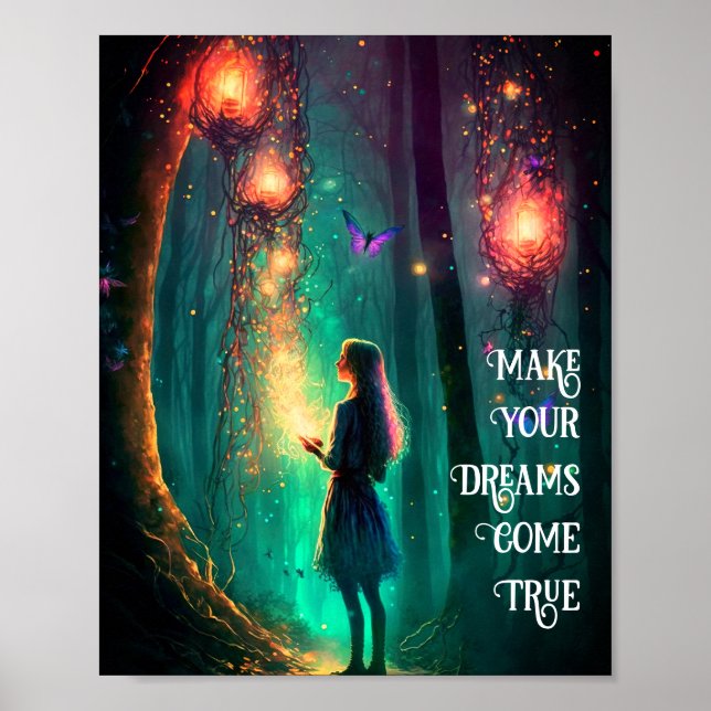 Magical Fairy Enchanted Forest Dreams Come True Poster (Front)