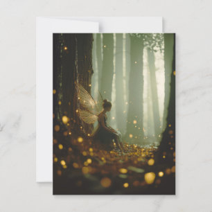 Magical Fairy Enchanted Forest Fall Autumn Pixie Postcard