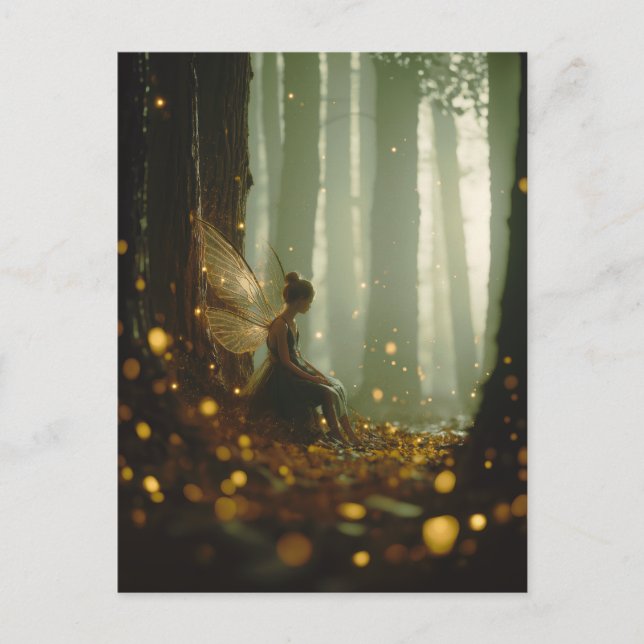 Magical Fairy Enchanted Forest Fall Autumn Pixie Postcard (Front)