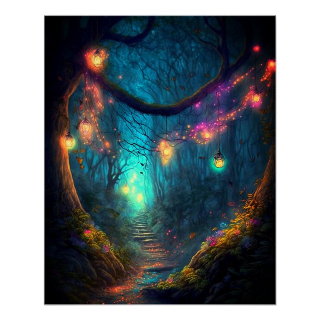 Magical Fairy Enchanted Forest Fantasy Pixie Dust  Poster (Front)