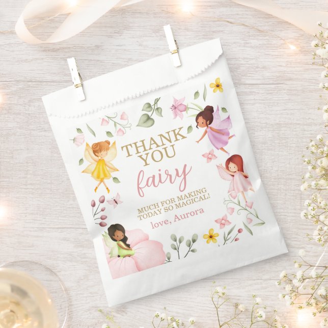Magical Fairy Enchanted Garden Birthday Party Favour Bags (Clipped)