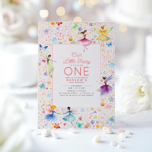 Magical Fairy Floral Garden Pixie Girls Birthday Invitation