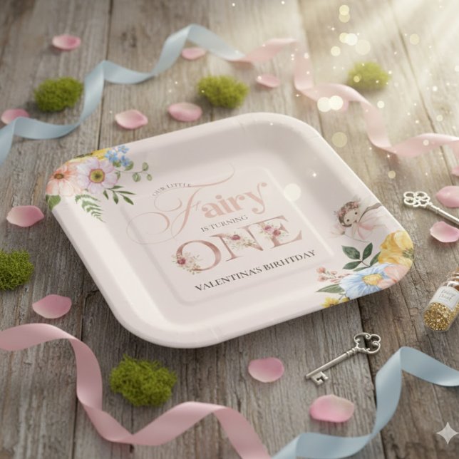 Magical Fairy Floral Garden Pixie Girls Birthday  Paper Plate (Creator Uploaded)