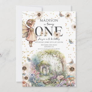 Magical Fairy Garden 1st Birthday Invitation