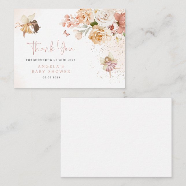 Magical Fairy Garden Baby Shower Thank You Card (Front/Back)