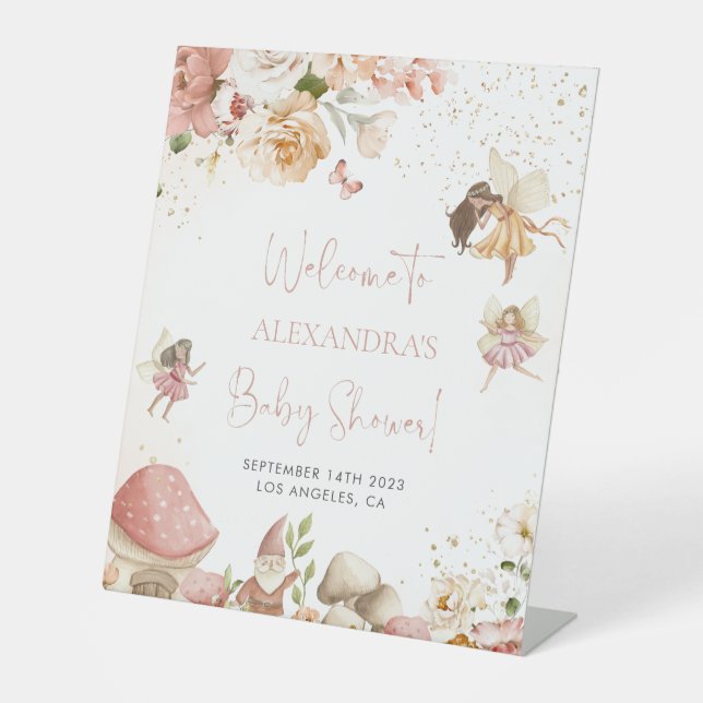 Magical Fairy Garden Baby Shower Welcome Sign (Front)