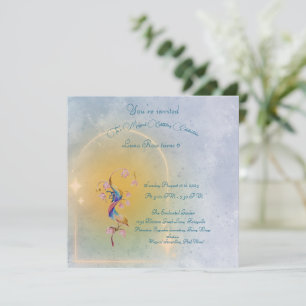 Magical fairy garden birthday flat invitation kids