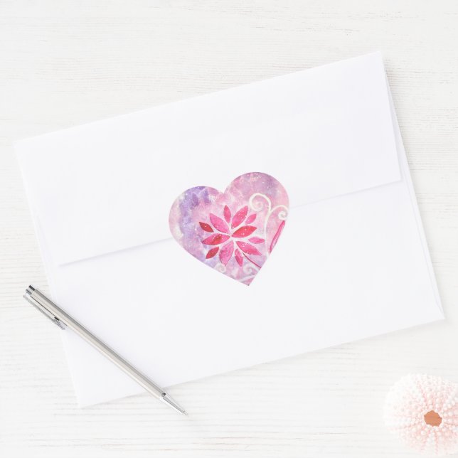 Magical Fairy Garden Birthday Heart Sticker (Envelope)