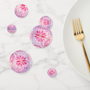 Magical Fairy Garden Pink Floral Birthday Party Confetti