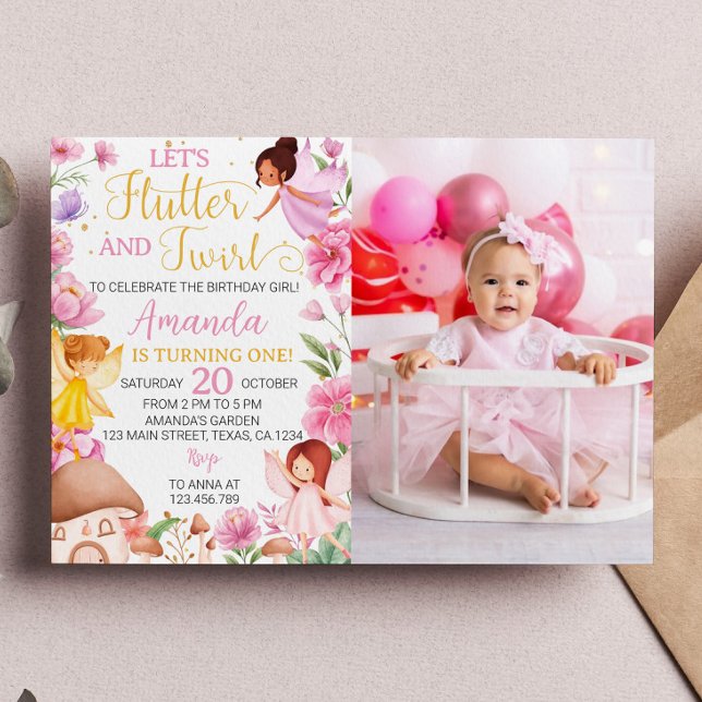 Magical Fairy Girl 1st Birthday Invitation (Creator Uploaded)