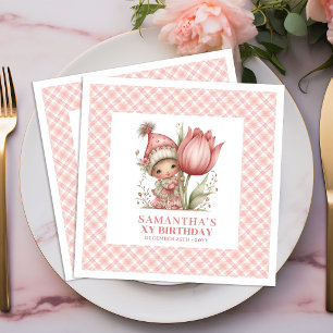 Magical Fairy Girl 3rd Birthday Blush Pink napkins
