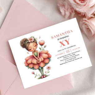 Magical Fairy Girl Birthday Dreamy Pink invitation