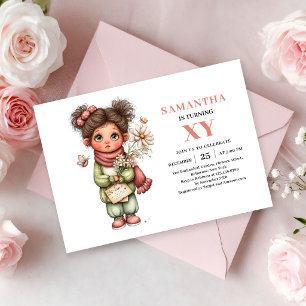 Magical Fairy Girl Birthday Pastel Blush Floral Invitation