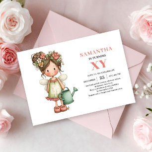 Magical Fairy Girl Birthday Pastel Pink invitation