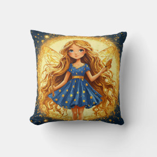 Magical Fairy Glitter Fantasy Wings Home Decor Cushion