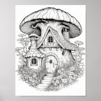 Magical Fairy Houses Adult Colouring