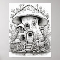 Magical Fairy Houses Adult Colouring