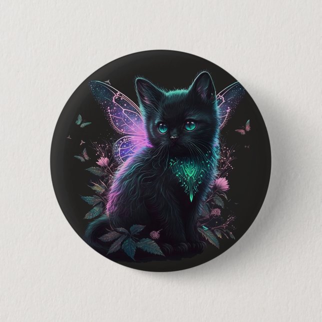 Magical Fairy Kitten 6 Cm Round Badge (Front)