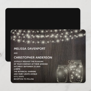Magical Fairy Lights & Mason Jars Wedding Invite
