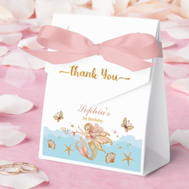 Magical Fairy Mermaid Girl's Birthday Party Favour Box (Wedding)