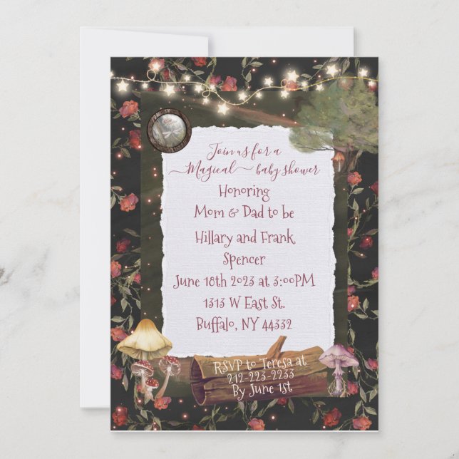 Magical Fairy Mushroom Invitation (Front)