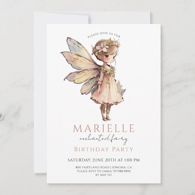 Magical Fairy Pixie Fairytale Birthday Party Invitation (Front)