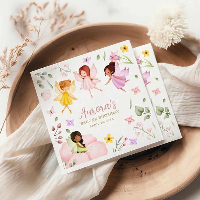Magical Fairy Princess Enchanted Garden Birthday Napkin (Creator Uploaded)