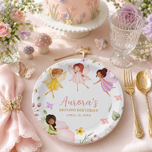 Magical Fairy Princess Enchanted Garden Birthday Paper Plate