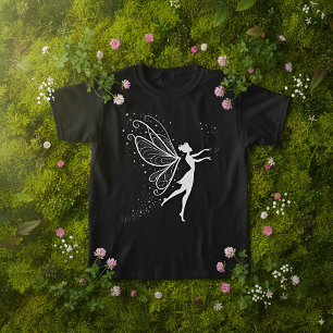 Magical Fairy Silhouette with Wings and Stars T-Shirt