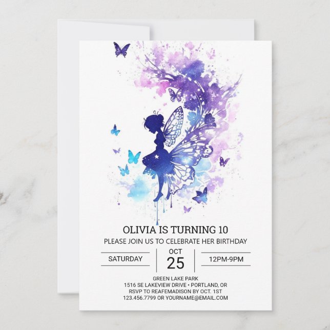 Magical Fairy Tale Birthday Invitation (Front)